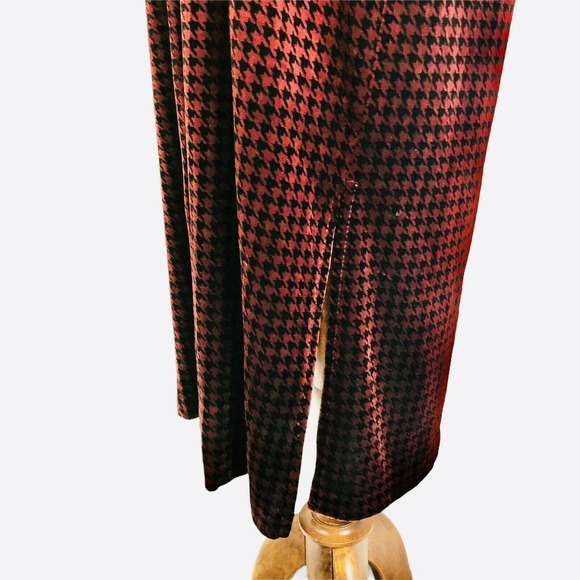 Coldwater Creek Velvet Duster Houndstooth Maxi Coat - Picture 3 of 9